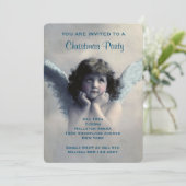 Invitation Vintage Angel Retro Noël (Debout devant)