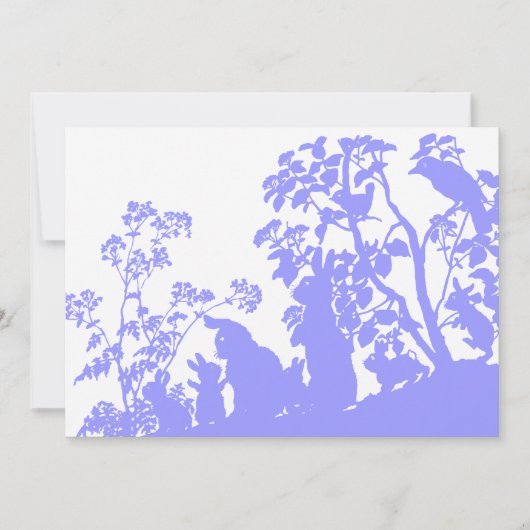 Invitation Vintage Animaux Mignons de Pâques (Devant)