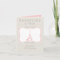 Invitation vintage Anniversaire Paris Passport