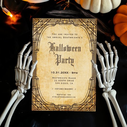 Invitation Vintage antique classique Halloween