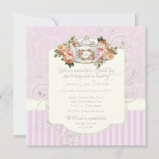 Invitation Vintage Antique Roses (Devant)