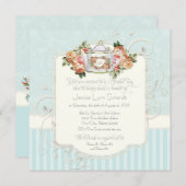 Invitation Vintage Antique Roses (Devant / Derrière)