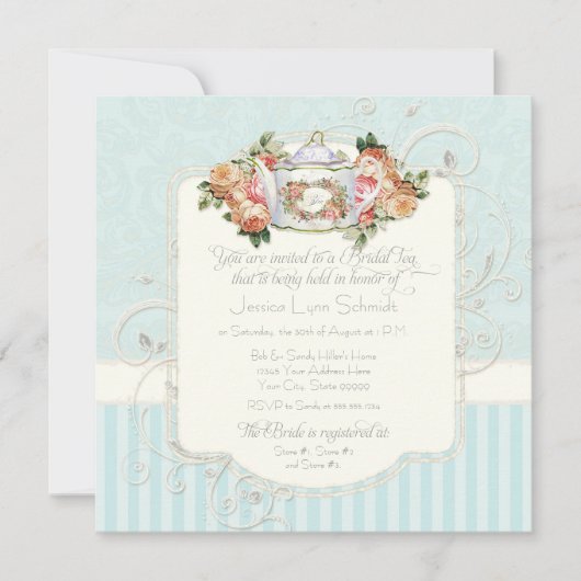 Invitation Vintage Antique Roses (Devant)