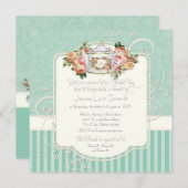 Invitation Vintage Antique Roses (Devant / Derrière)