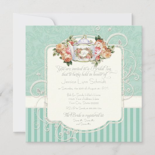 Invitation Vintage Antique Roses (Devant)