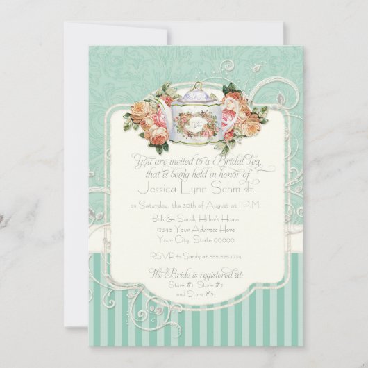 Invitation Vintage Antique Roses (Devant)