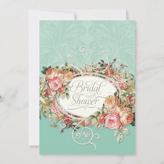 Invitation Vintage Antique Roses (Dos)