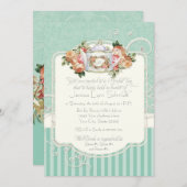 Invitation Vintage Antique Roses (Devant / Derrière)