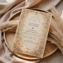 Vintage Antique Wildflower Botanical Wedding