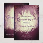 Invitation Vintage Aquarelle de la glycine d'automne (Devant / Derrière)