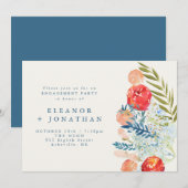 Invitation Vintage Aquarelle Florale Jardin (Devant / Derrière)