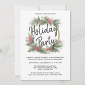 Invitation Vintage Aquarelle Noël Werath Fête (Devant)