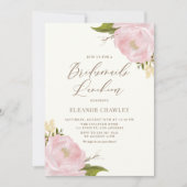 Invitation Vintage Aquarelle rose Peony Bridesmaitres Déjeune (Devant)