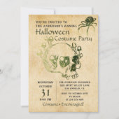 Invitation Vintage Araignées crâniennes Gothique Halloween Pa (Devant)