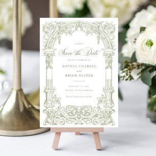 Invitation Vintage Arch Vines Ornament Frame Enregistrer la d