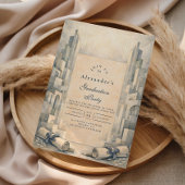 Invitation Vintage Architecture Drawing Graduation