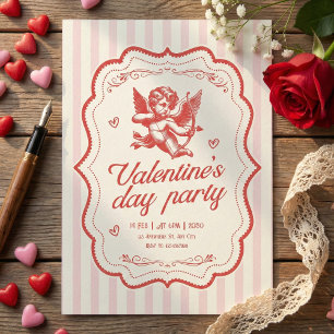 Invitation Vintage Art de la Saint-Valentin au cœur en forme