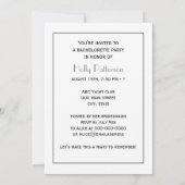 Invitation Vintage Art Déco Argent Plume Arabesque (Dos)