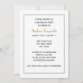 Invitation Vintage Art Déco Gold Plume Arabesque (Dos)