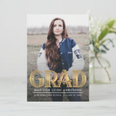 Invitation Vintage Art Deco Grad Photo Announcement (Debout devant)