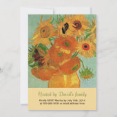 Invitation Vintage art douze tournesols graduation (Dos)