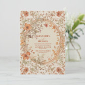 Invitation Vintage Art Nouveau Floral Mariage (Debout devant)