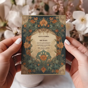 Invitation Vintage Art Nouveau Floral Mariage