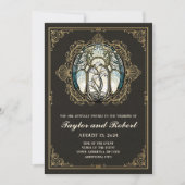 Invitation vintage Art Nouveau Vitrail (Devant)