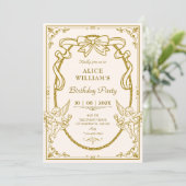 Invitation Vintage artistic baroque birthday (Debout devant)