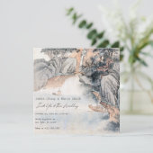 Invitation Vintage asiatique peinture mariage (Debout devant)