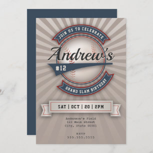 Invitation Vintage au baseball