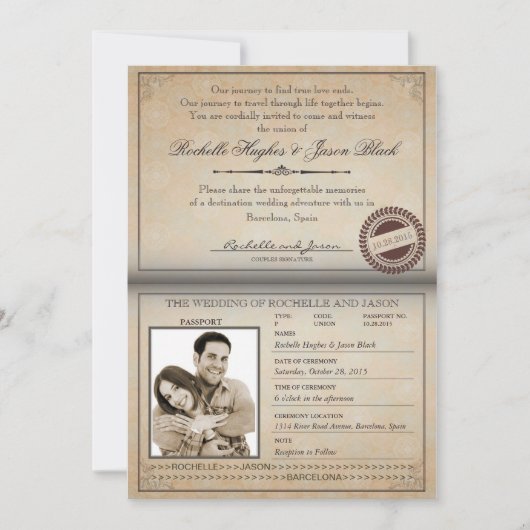 Invitation Vintage au passeport (Devant)