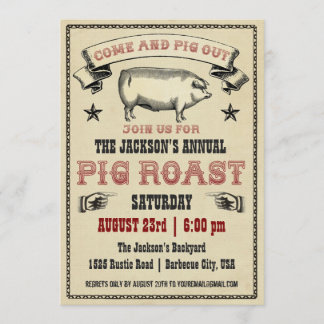 Invitation vintage au rôti de porc II