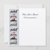 Invitation VINTAGE, AUTO RESTAURATION Champagne Blanc Rouge (Dos)