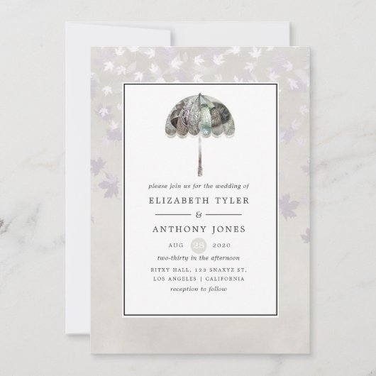 Invitation Vintage automne - automne Mariage blanc (Devant)