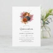 Invitation Vintage Automne Floral Bouquet Quinceañera (Debout devant)