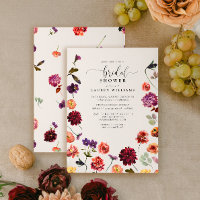 Vintage Automne Jardin Fleurs Script Fête des mari