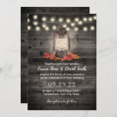 Invitation Vintage Automne Lanterne Grange Mariage de automne (Devant / Derrière)