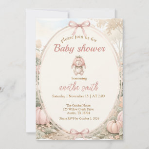 invitation vintage automne pour baby shower