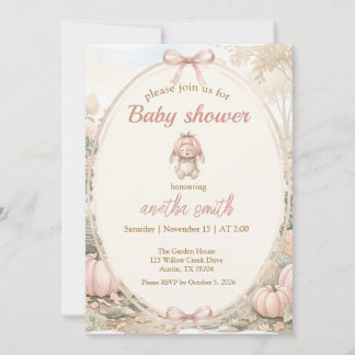 invitation vintage automne pour baby shower