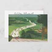 Invitation Vintage Autoroutes Pittoresques américaines Change (Devant / Derrière)