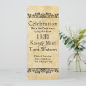 Invitation vintage avec frontières ordonnées Varia (Debout devant)