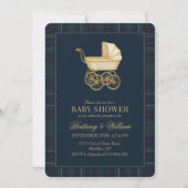 Invitation Vintage Baby Carriage Classic Baby Shower (Devant)