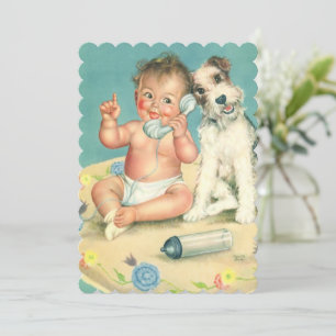 Invitation Vintage Baby Phone Chien Chien Chien Chien Chien C