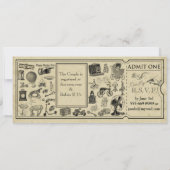 Invitation vintage Baby shower de billets (Dos)