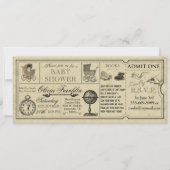 Invitation vintage Baby shower de billets (Devant)