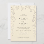 Invitation Vintage Baby's Breath Ivory Wildflower Wedding (Devant)
