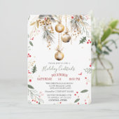 Invitation Vintage Balls Holly Berry Company Noël (Debout devant)