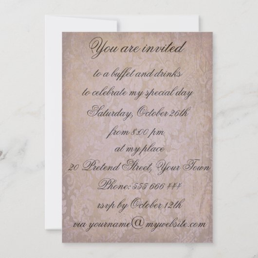 Invitation Vintage baroque (Dos)