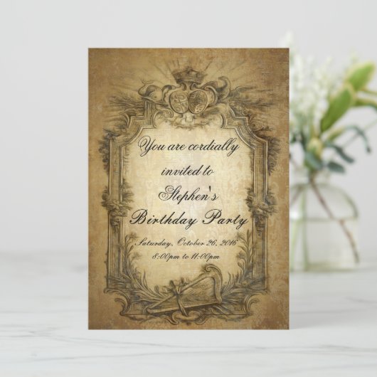 Invitation Vintage baroque (Debout devant)